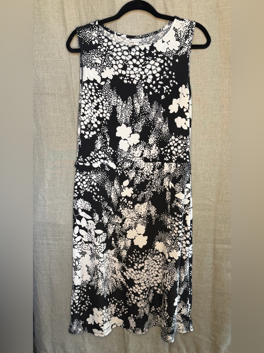 Merona Black White Floral Midi Dress